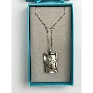 Halle Joy Silver Tone Hope Cross Necklace